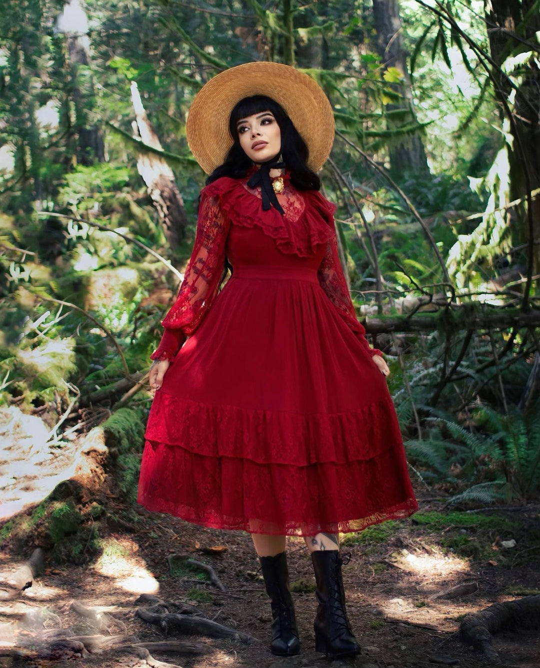 The Dahlia Dress in Crimson | Blackwood Castle – Shop Now