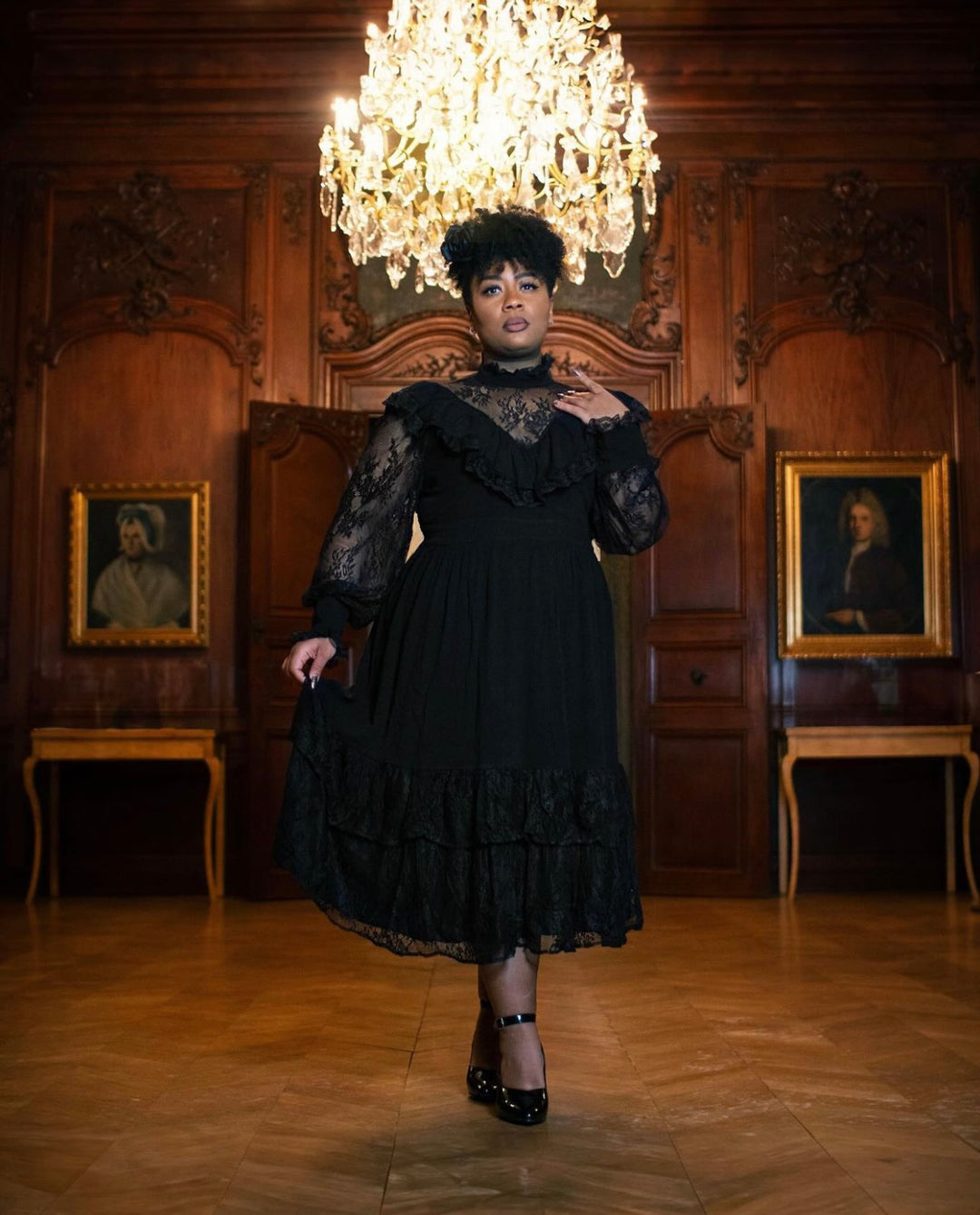 black dahlia dress Black DAHLIA MINI DRESS