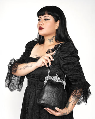 black dress purse Millicent Color:Light Ivory 12 Dresses for Pear-Shaped Suede & Leather Dress lock closure